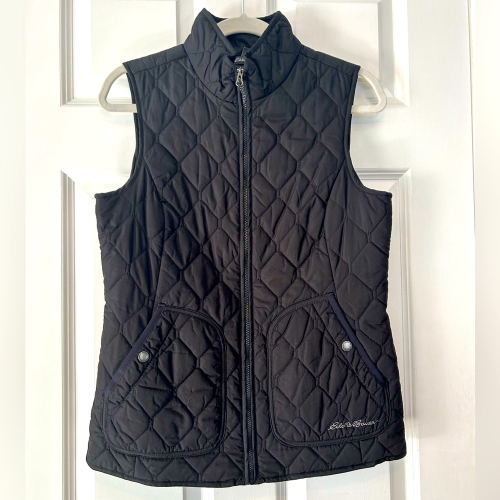 Eddie Bauer Black Quilted Vest